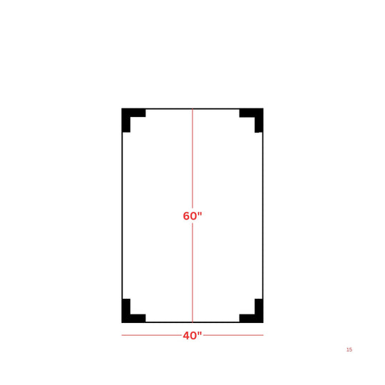 A blank rectangular banner design with dimensions of 40" by 60", suitable for a custom event banner. A blank rectangular banner design with dimensions of 40" by 60", suitable for a custom event banner.
