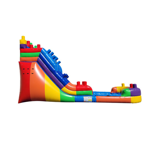 Colorful WS-251S Mega Bloks water slide featuring multiple slides and a vibrant design, ideal for outdoor fun. Colorful WS-251S Mega Bloks water slide featuring multiple slides and a vibrant design, ideal for outdoor fun.