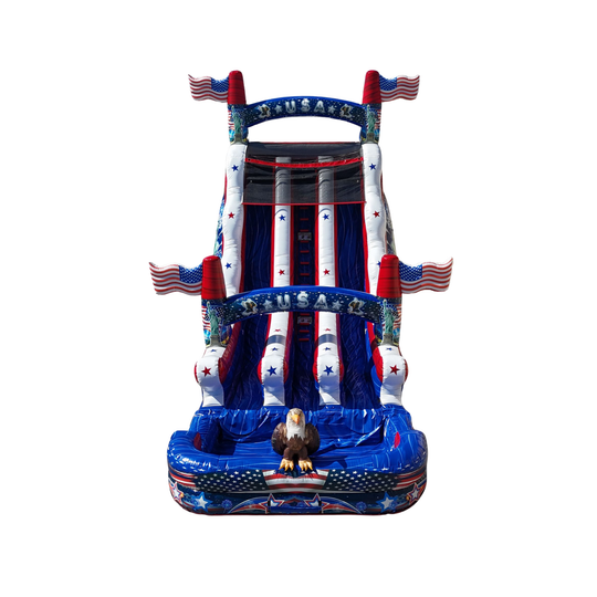 WS-288D 22ft USA American Patriot commercial water slide WS-288D 22ft USA American Patriot commercial water slide