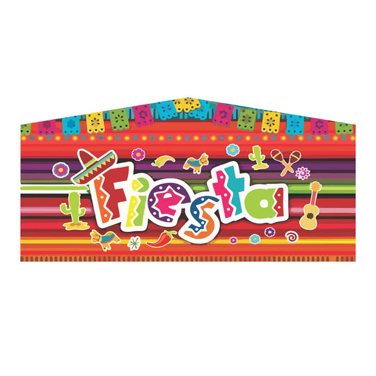 Colorful inflatable art panel featuring a festive 'Fiesta' design with sombreros, cacti, and vibrant patterns. Colorful inflatable art panel featuring a festive 'Fiesta' design with sombreros, cacti, and vibrant patterns.