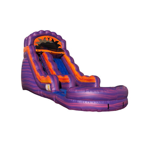 Purple Abyss Attack water slide featuring vibrant purple and orange colors, designed for fun and excitement. Purple Abyss Attack water slide featuring vibrant purple and orange colors, designed for fun and excitement.