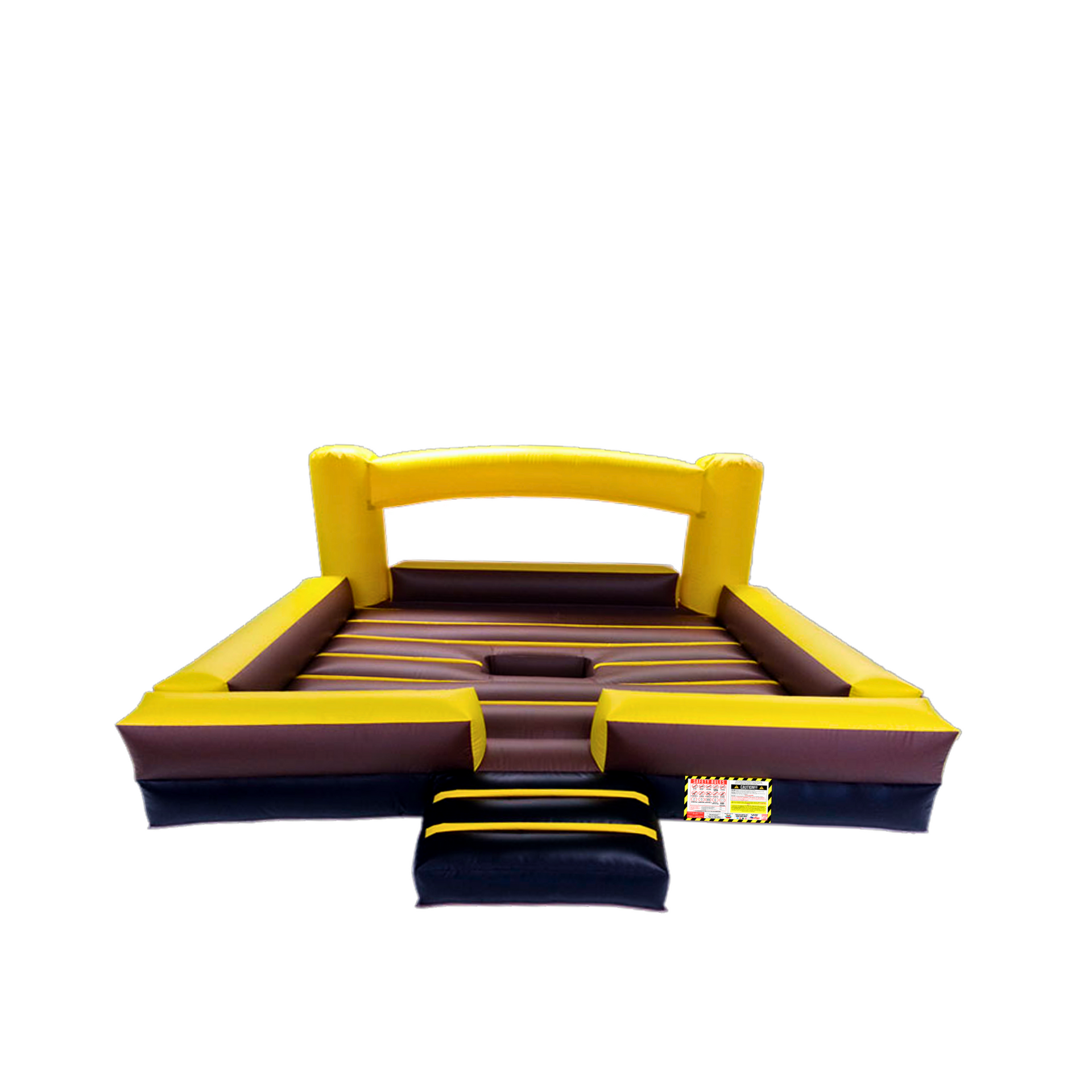 Mechanical bull inflatable bed 16x16 set up in an indoor venue Mechanical bull inflatable bed 16x16 set up in an indoor venue