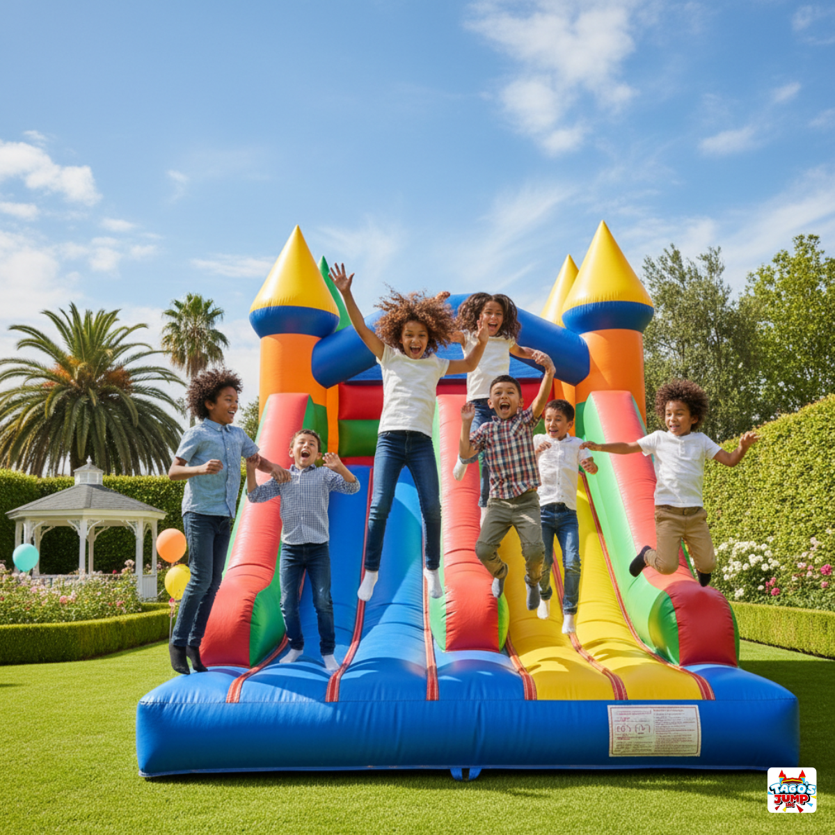 Smiling children celebrating at an unforgettable outdoor birthday party.
