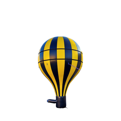 A large black and yellow striped inflatable balloon, suitable for advertising, set against a white background.