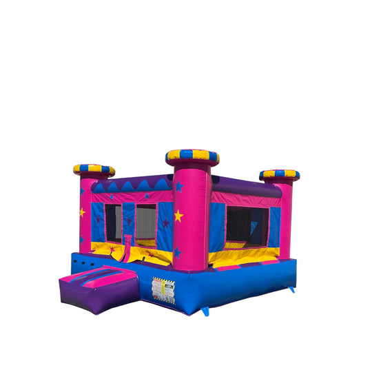 B-689 pink indoor commercial bounce house 13x13 alternate view