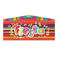 Colorful inflatable art panel featuring a festive 'Fiesta' design with sombreros, cacti, and vibrant patterns.