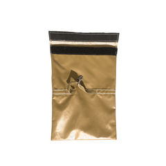 Durable sandbag cover in gold color designed for securing a commercial bounce house.